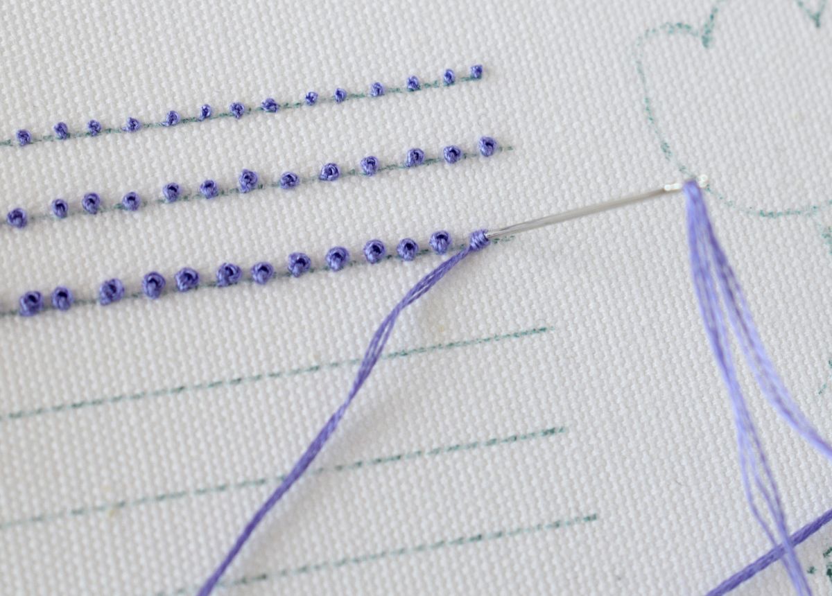 French Knots of different sizes 3 strands image