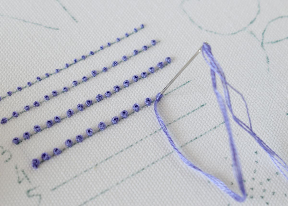 French Knots of different sizes 4 strands image