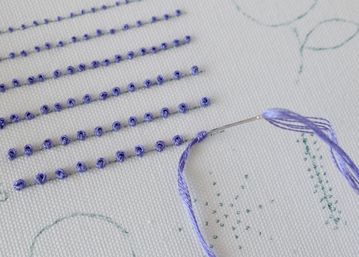 French Knots of different sizes 6 strands image