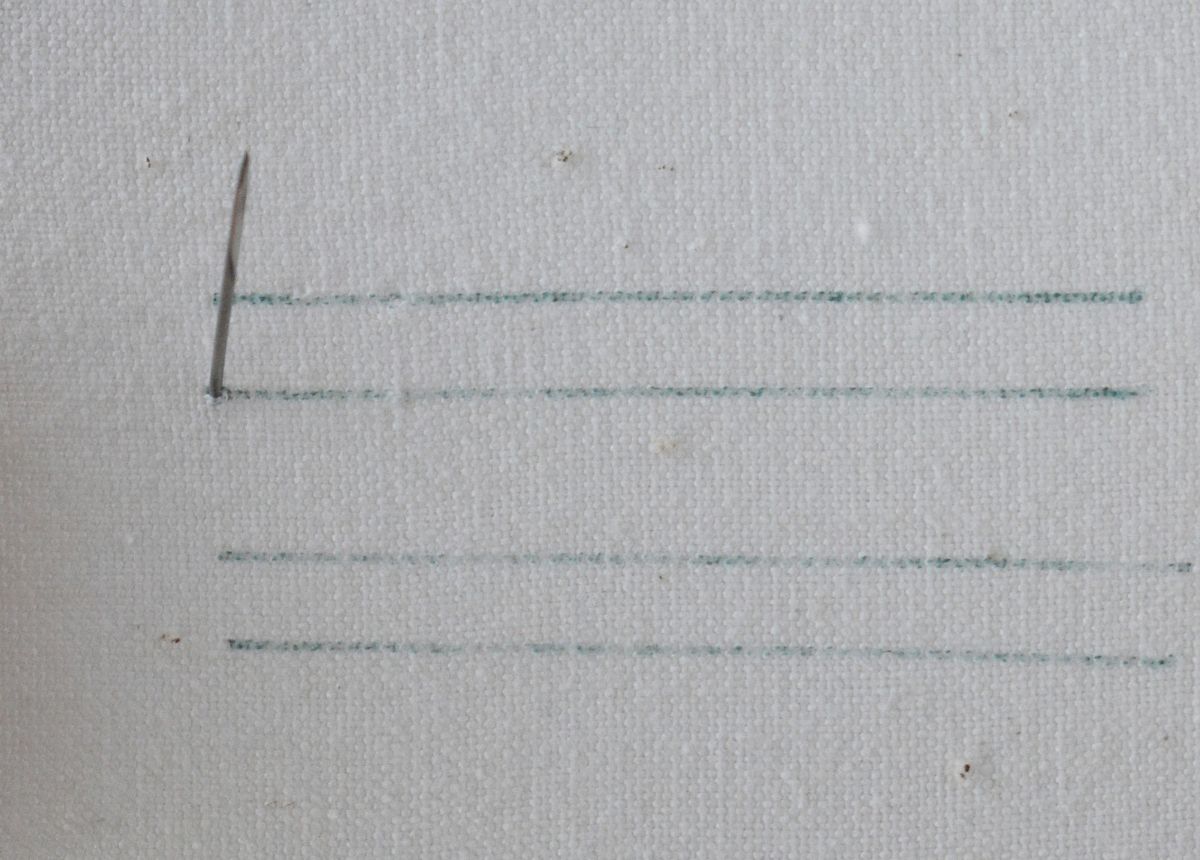 Knotted Blanket Stitch hand embroidery tutorial step 1 image