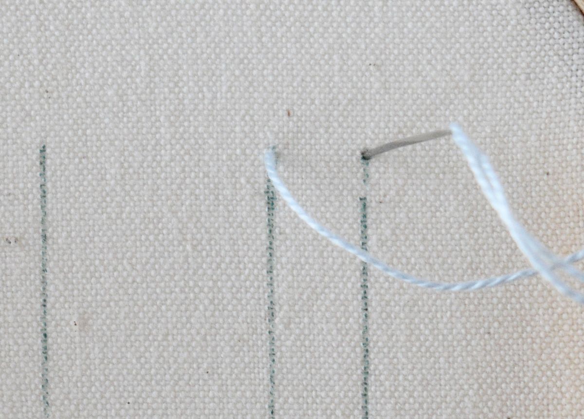 Raised Blanket Stitch Band hand embroidery tutorial step 1 image