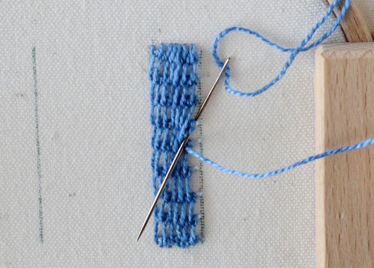 Raised Blanket Stitch Band hand embroidery tutorial step 10 image