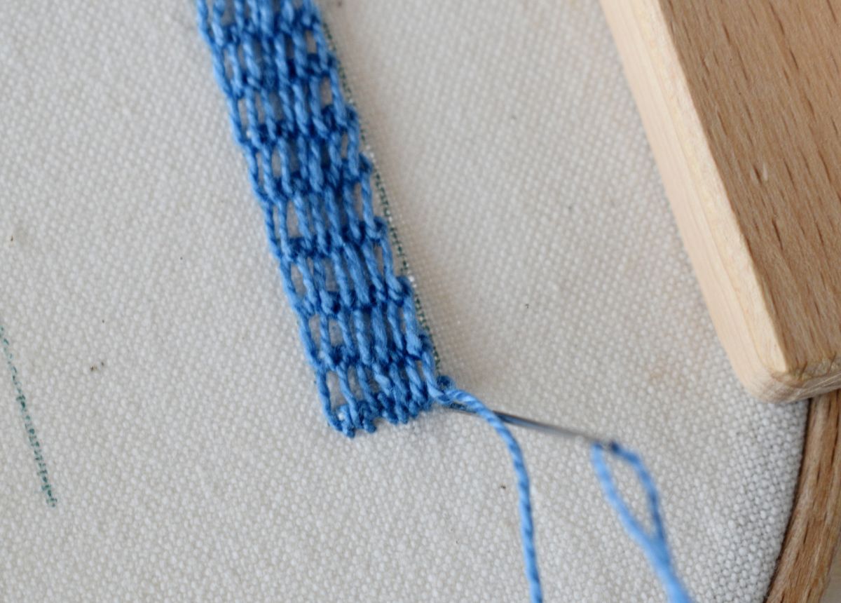 Raised Blanket Stitch Band hand embroidery tutorial step 11 image