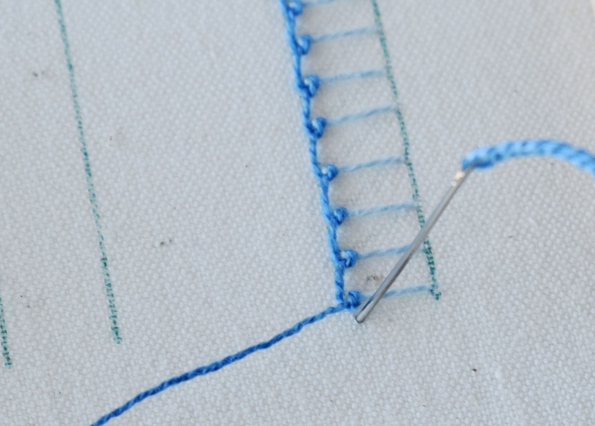 Raised Blanket Stitch Band hand embroidery tutorial step 6 image