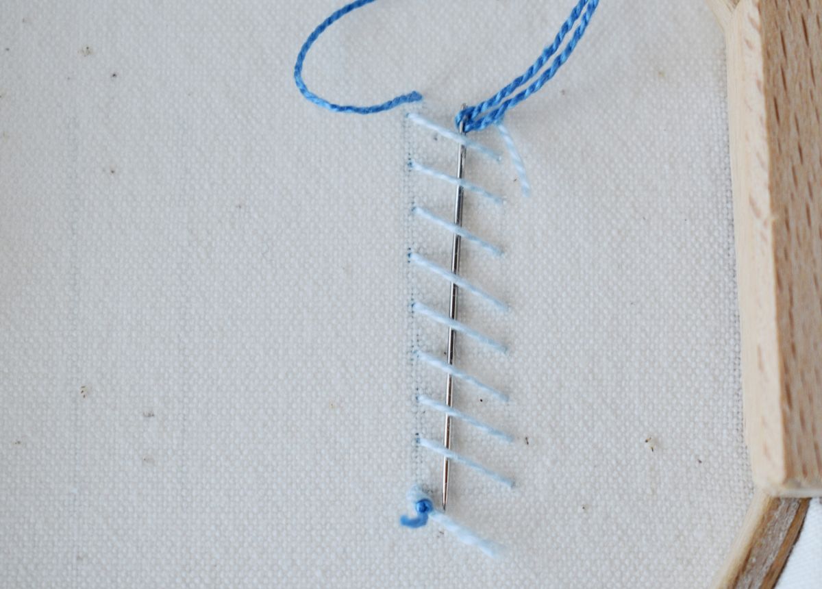 Raised Blanket Stitch Band hand embroidery tutorial step 7 image