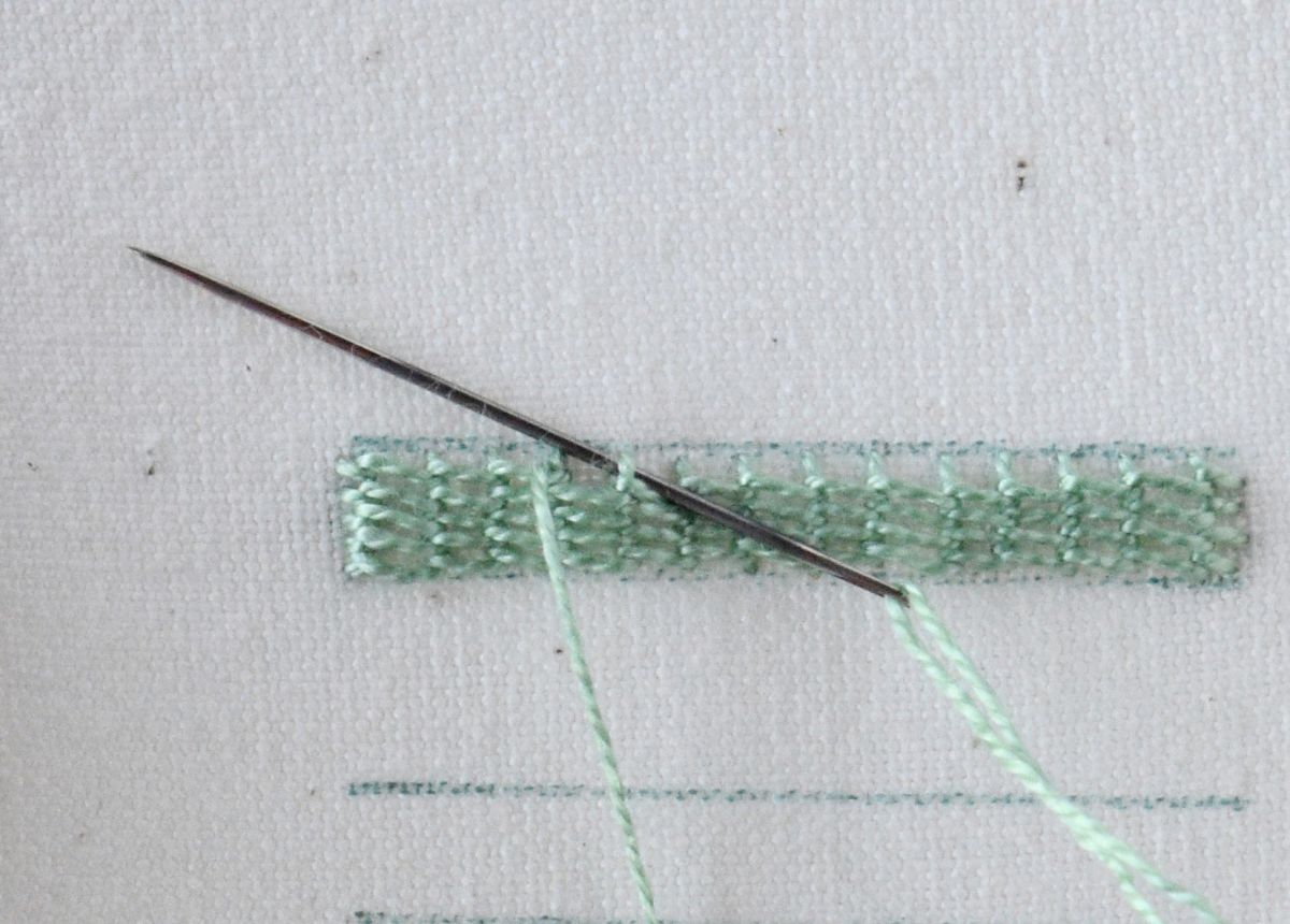 Raised Stem Stitch Band hand embroidery tutorial step 10 image