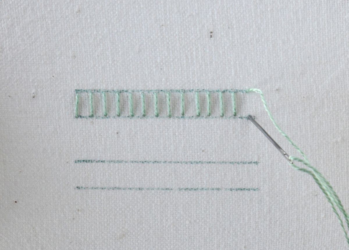 Raised Stem Stitch Band hand embroidery tutorial step 2 image