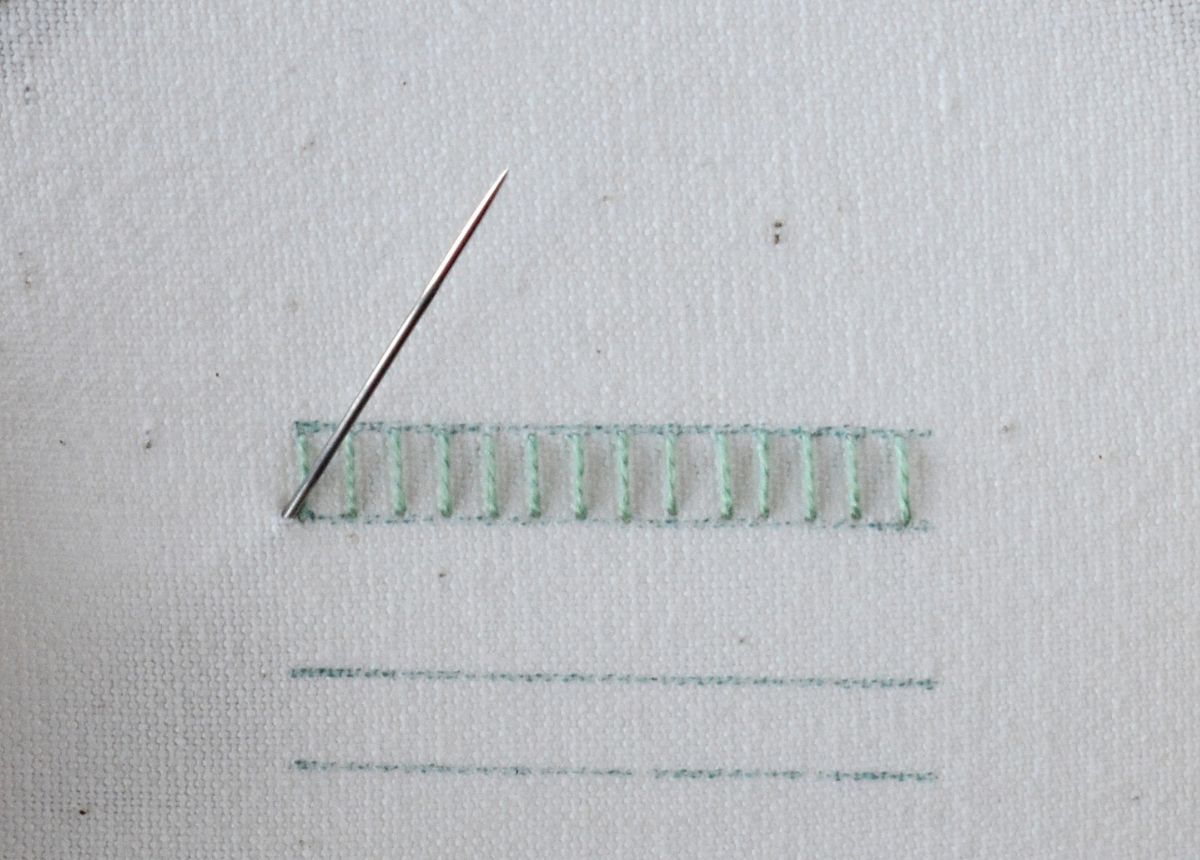 Raised Stem Stitch Band hand embroidery tutorial step 3 image