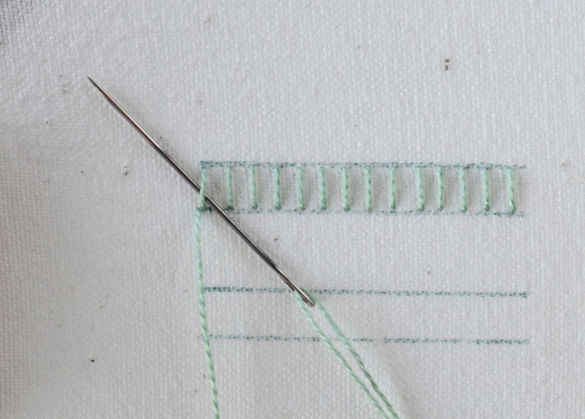 Raised Stem Stitch Band hand embroidery tutorial step 4 image