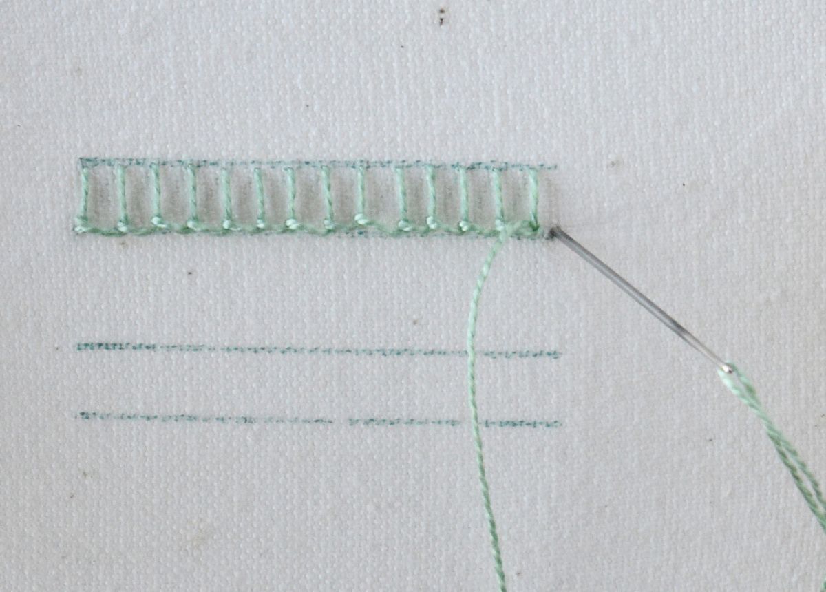 Raised Stem Stitch Band hand embroidery tutorial step 7 image