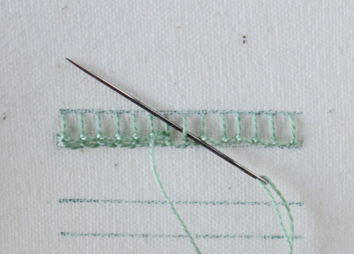Raised Stem Stitch Band hand embroidery tutorial step 8 image