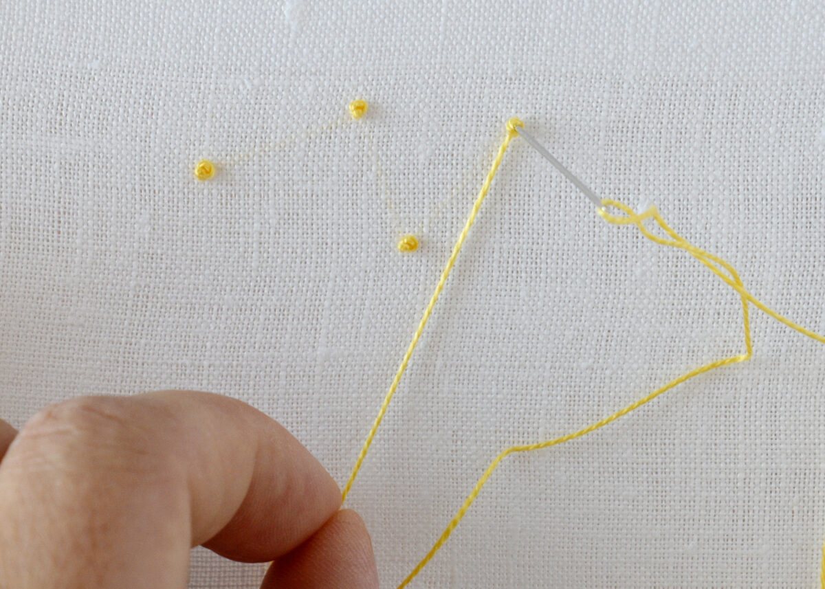 French knot hand embroidery guide image