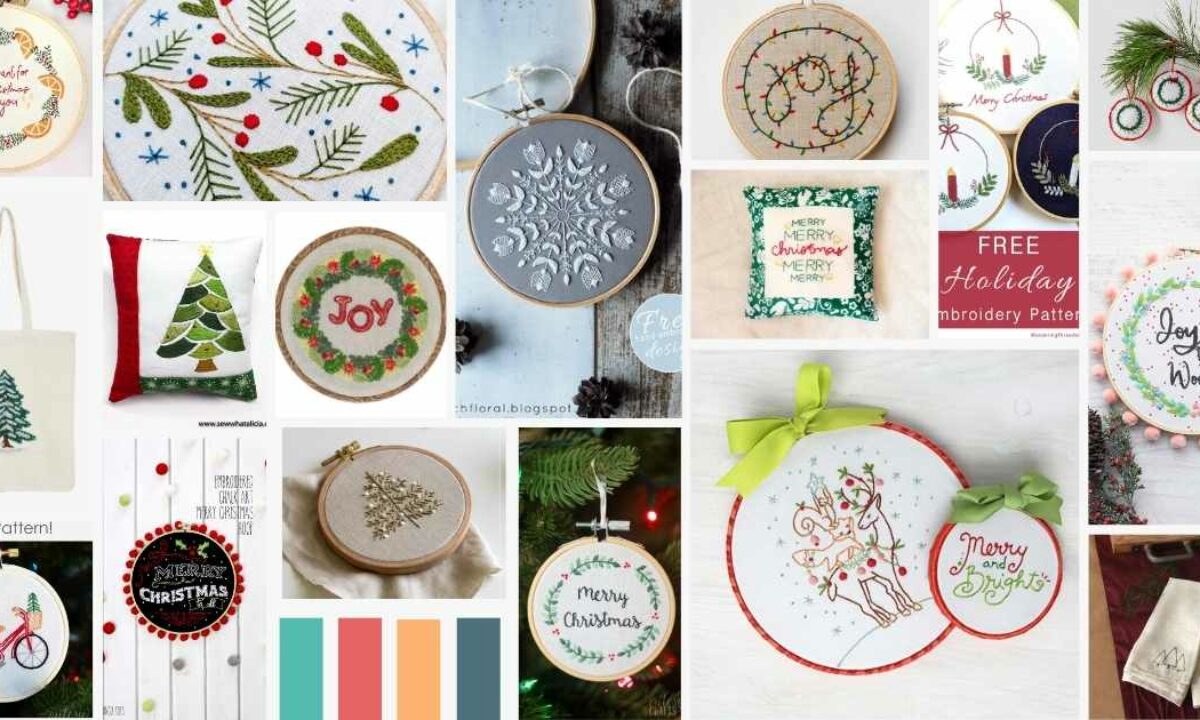 free printable christmas embroidery patterns - pdf's & tutorials
